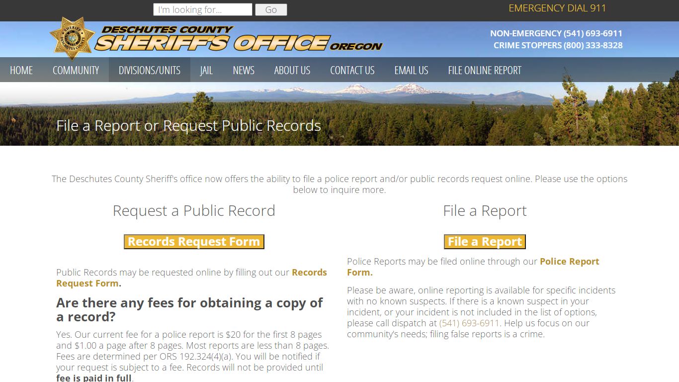 Public Records Request - Deschutes County