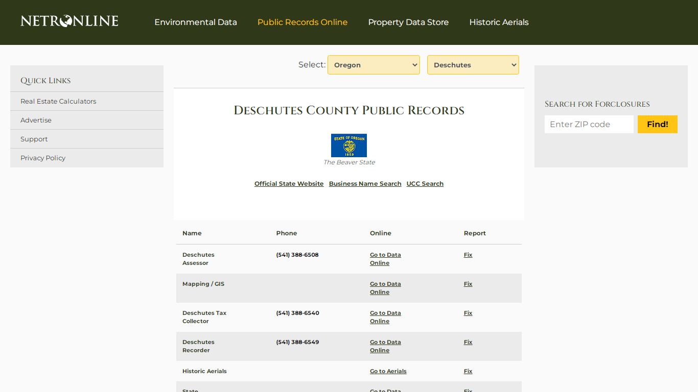 Deschutes County Public Records - NETROnline.com